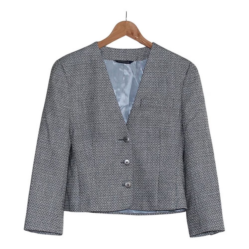 Burberry Vintage - Women's Fitted 3-Button Herringbone Blazer, Union Made USA